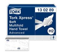 Tork 130289 Toallas de mano Tork Xpress/Toallas Advanced plegadas en Z suaves y absorbentes compatibles con el sistema de Tork H2, blanco