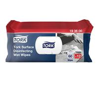 Tork Toallitas desinfectantes húmedas W20, color blanco, dermatológicamente probadas, 12 × 60 toallitas húmedas 193600