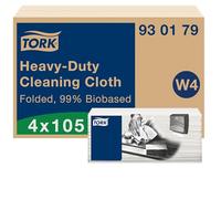 Tork Trapo de Limpieza Blanco de Base Biológica W4, 1 Capa, 4 x 105 Bayetas, 930179