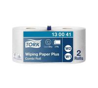 Tork Wiper Rollo de limpieza 420 Combi Roll de 2 capas, 2 x 255 m, apto para dispensadores W1 y W2.