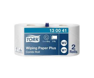 Tork Wiper Rollo de limpieza 420 Combi Roll de 2 capas, 2 x 255 m, apto para dispensadores W1 y W2.