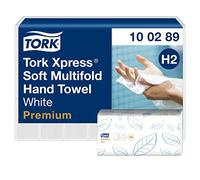 Tork Xpress 100289 Toallas de mano de papel Premium/Toallas compatibles con el sistema H2 / 3150 toallas / 2 capas/Blanco