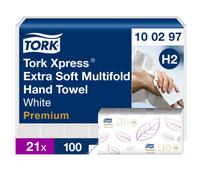 Tork Xpress® 100297 Toallas de mano de 2 capas | 21 paquetes |Tork H2