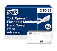 Tork Xpress 129089 Toallas de mano de papel Advanced/Toallitas secamanos compatibles con el sistema de Tork H2 / 4200 toallas / 2 capas/Blanco