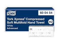 Tork Xpress Toallas de Mano Entreplegadas Suaves Comprimidas Blanco H2, Advanced, 2 capas, Plegado en M, Absorbentes, 6×200 hojas, 600454