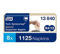 Tork Xpressnap 13840 Servilleta reciclada/Recambios para el sistema N4 servilletero / 8 paquetes/Color natural