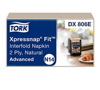 Tork Xpressnap Fit - Servilleta dispensadora natural N14, compostable de 2 capas, 36 paquetes x 120 servilletas, DX806E