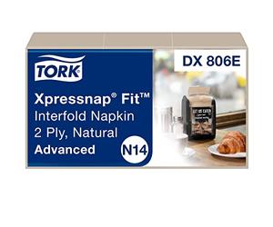 Tork Xpressnap Fit - Servilleta dispensadora natural N14, compostable de 2 capas, 36 paquetes x 120 servilletas, DX806E