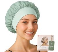 TORLAND Gorro para dormir de fibra de madera 100% Tencel™, gorro de seda vegano para dormir con banda elástica ajustable, muy fácil de limpiar, certificado Öko-Tex® Standard 100, Verde - Normal, Talla