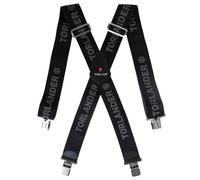 TORLAND Tirantes para hombre y mujer, extra fuertes, 5 cm de ancho, para pantalones de trabajo, pantalones de moto, ajustables hasta 2 m, para mujeres y hombres que saben lo que quieren, gris oscuro