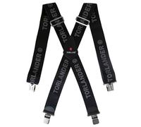 TORLAND Tirantes para hombre y mujer, extra fuertes, 5 cm de ancho, para pantalones de trabajo, pantalones de moto, ajustables hasta 2 m, para mujeres y hombres que saben lo que quieren, gris oscuro
