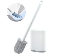 TORMAYS Escobillas de Baño, Escobilla WC Flexible Plana con Depósito de Secado Rápido, Escobilla Baño Silicona Montaje en Pared, Sin Taladrar, Negro