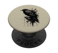 Tormenta de Tinta Cuervo Silencio Antes de la Caw PopSockets PopGrip Adhesivo