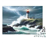 Tormenta Faro Escena 1000 Piezas Cartón Grueso Rompecabezas Conjunto Coleccionistas Imposible Difícil Desafío Juego Educativo 38x26cm/1000pcs