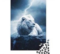 Tormenta León Blanco 1000 Piezas Stock De Cartas Premium Paquete De Rompecabezas Entusiastas De Jigsaw Senior Difícil Desafío Decoración De Paredes Paquete De Valor 38x26cm/1000pcs