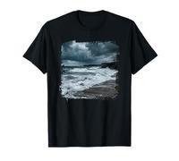 Tormentoso Océano Costa Cielo Dramático Costa Rocosa Camiseta