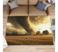 Tornado - Alfombra de 140 x 200 pulgadas, alfombras de tormenta para habitación de niñas, alfombras de desastres naturales para dormitorio, alfombra lavable para mesita de noche, comedor, cocina
