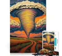 Tornado en Tornado Alley - La Furia de la Naturaleza Rompecabezas para Adultos 1000 Piezas Juguete Inteligente Juego Relajante Arte de Corte preciso Coleccionable 38x26cm