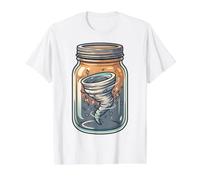 Tornado En Un Tarro Tormenta Meteorología Meteorología Arte Caprichoso Camiseta gráfica económica, Hombre, Blanco, S