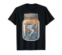 Tornado En Un Tarro Tormenta Meteorología Meteorología Arte Caprichoso Camiseta gráfica económica, Hombre, Negro, XL