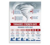 Tornado Hurricane Poster Set of 2 Natural Disaster Science Wall Art Canvas Prints for Weather Enthusiast Home Office(Framed,12x18inch(30x45cm))