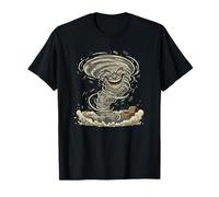 Tornado Malvado Twister Sonriente tormenta Cara Dibujos Animados Camiseta