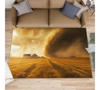 Tornado Rug - Alfombra de 160 x 230 pulgadas, alfombra de área de desastres naturales, alfombras de fenómenos naturales para sala de estar, alfombras lavables para dormitorio, alfombras