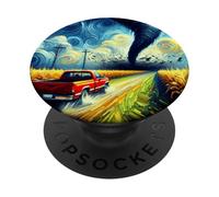 Tornado, tormenta persiguiendo la noche estrellada de Van Gogh PopSockets PopGrip Adhesivo