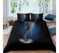 Tornados Funda de Nórdica 160x200 Impresión 3D Temas del Cielo 3 Piezas Juego de Cama Funda Nórdica Suave Microfibra con Cierre Cremallera y 2 Fundas Almohada 50x75 h-1472