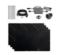 TORNASOL® Kit solar autoinstalable 800W, x4 paneles solares ultraligeros flexibles full black monocristalinos de 200W. Enchufables por conexión schuko | cable MC4, uso recomendado para balcón