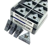 Torneado de insertos indexables de carburo 10 piezas TNMG160404 TNMG160408 TF IC907 IC908 herramienta de torneado cilíndrico carburo cortador fresado CNC(TNMG160404 TF IC908)