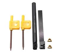 Torneado y ranurado de plaquitas metálicas para torno Torno interior Roscado Volviendo Porta-herramienta + 2pcs Inserciones de carburo + 2 Llaves Herramientas CNC SER1010H11 / SNR0010K11