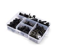 Tornillo Accesorios Kit De Pernos Resorte Tornillo Carenado Motocicleta Clips Sujeción Cuerpo para Kawasaki para Versys 1000 ZX12R ZX6R ZX636R ZX6RR ZX9R ZZR600(Nero)