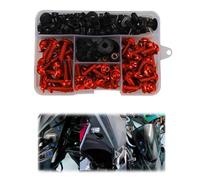 Tornillo Accesorios Kit De Tornillos Tuercas para Carenado Motocicletas Fijación Carrocería para Ducati 400 800 Monster 695 696 796 797 821 Hypermotard 1100 EVO 939 950(Rosso)