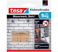 tesa Tornillo adhesivo rectangular ladrillo y piedra 5 kg, 2 piezas