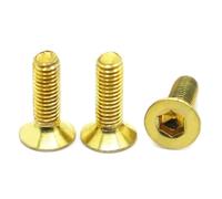 Tornillo Allen M3 M4 M5 M6 M8 Perno de cabeza plana avellanada hexagonal de latón, 2 piezas, M8x25mm