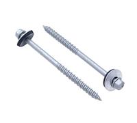 Tornillo Autorroscante de 205 mmpara Madera y Hormigón con Arandela Aluminio/EPDM Cabeza Hexagonal Acero al Carbono en Recubrimiento Cerámico de Fijación para Fijar Paneles Sándwich de Pared 25 Pcs