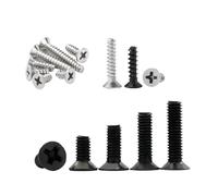 Tornillo autorroscante de cabeza avellanada con mini cruz M1 M1.2 M1.4 M1.7 M2 M2.3 M2.6 M3 M3.5 M4(6mm(black),M2(300pcs))