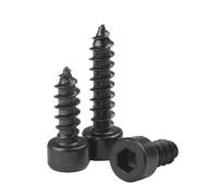Tornillo autorroscante de cabeza hueca hexagonal de acero inoxidable 304/acero al carbono negro, tornillo de cabeza Allen, M2, M2.6, M3, M3.5, M4, M5(Black Carbon Steel,35MM_M5 (20PCS))