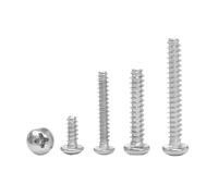 Tornillo autorroscante de cabeza redonda y cola plana, M1-M2, M2.6, M2.8, M3, M4, M5, de acero inoxidable, con cabeza plana y ranura en cruz.(10mm,M2 100pcs)