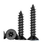 Tornillo autorroscante for madera, de acero inoxidable 304 A2, color negro, con cabeza avellanada plana Torx de seis lóbulos, antirrobo y de seguridad, M3, M4, M5(10mm,M4 20PCS)