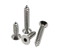 Tornillo autorroscante for madera de cabeza avellanada plana con hexágono interior de acero inoxidable 304, 10/50X M2 M2.3 M2.6 M3 M4 M5 M6 A2-70(12mm)