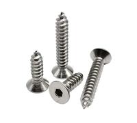 Tornillo autorroscante for madera de cabeza avellanada plana con hexágono interior de acero inoxidable 304, 10/50X M2 M2.3 M2.6 M3 M4 M5 M6 A2-70(18mm,50pcs M3)