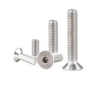 Tornillo Avellanado Tornillo hexagonal avellanado M1.6 M2 .5 M3 M4 M5 M6 M8 M10 304 tornillos hexagonales de cabeza plana acero inoxidable 2-100 Uds(75mm,M1.6 (100pcs))