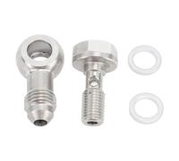 Tornillo banjo M8x1,0 a AN4 con arandelas, juego de tornillos banjo para frenos de alta capacidad de carga en acero inoxidable, para sistemas de fontanería automotriz, líneas de