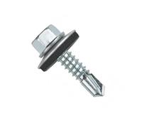 Tornillo broca rosca chapa cabeza hexagonal din 7504-k arandela p-16 zincado larg.r/chapa 25mm ø rosca chapa 6.3mm (caja 500)