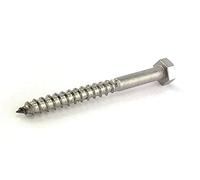 Tornillo Cabeza Hexagonal para Madera Tirafondo Acero Inox DIN 571 (6x70) x10
