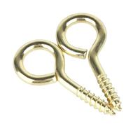 Tornillo Con Argolla Tornillos de gancho luz extremo cerrado chapados en cobre y zinc azul 0# a 14# Ganchos anillo O Gancho ojo oveja autorroscantes Pernos(Copper Plated,No.8-5pcs)