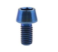 Tornillo con cabeza hexagonal de titanio M5 M6, 2 uds., llave Allen interior, tornillo de cabeza cónica for vástago de bicicleta, tija de sillín(Blue,M6X35 2pc)