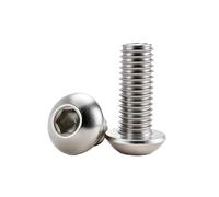 Tornillo con cabeza hexagonal M2.5 M3 M4 M5 M6 304 Pernos hexagonales de carbono negro de acero inoxidable ISO7380(304,16MM (10PCS)_M2.5)